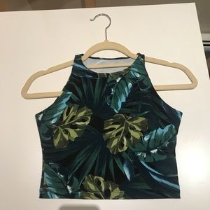 American Apparel Leaf Print Crop Top